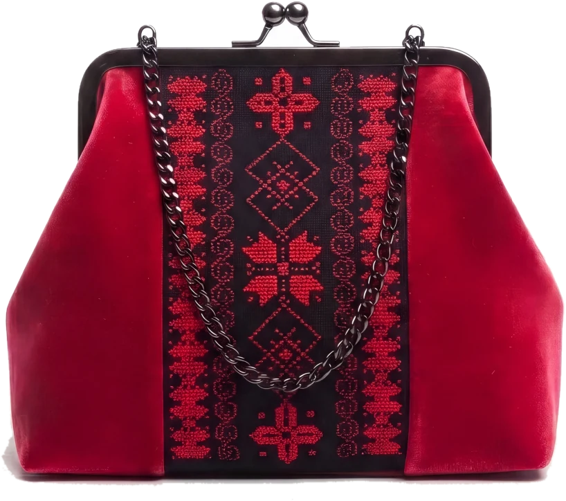 Саквояж Оберіг, червоний оксамит